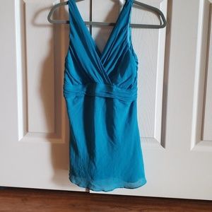 Kenneth Cole silk turquoise top size 4
